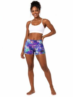 Fleo‎ Palm Leaf Printed fabric Shorts, Size M